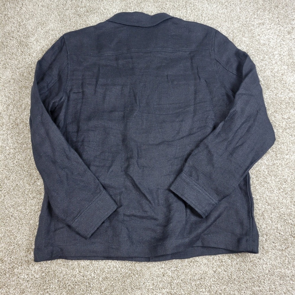 Todd Snyder Mens Large Black Four Pocket Utility Shirt Long Sleeve 100% Linen - Picture 2 of 6